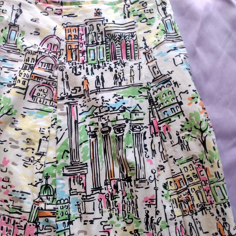 Talbots Vintage Paris A-Line Skirt with Black Trim - Picture 4 of 4